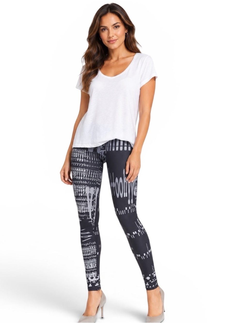 Arthur George/R. Kardashian Print Font Leggings Edgy Graphic NWT Sz M